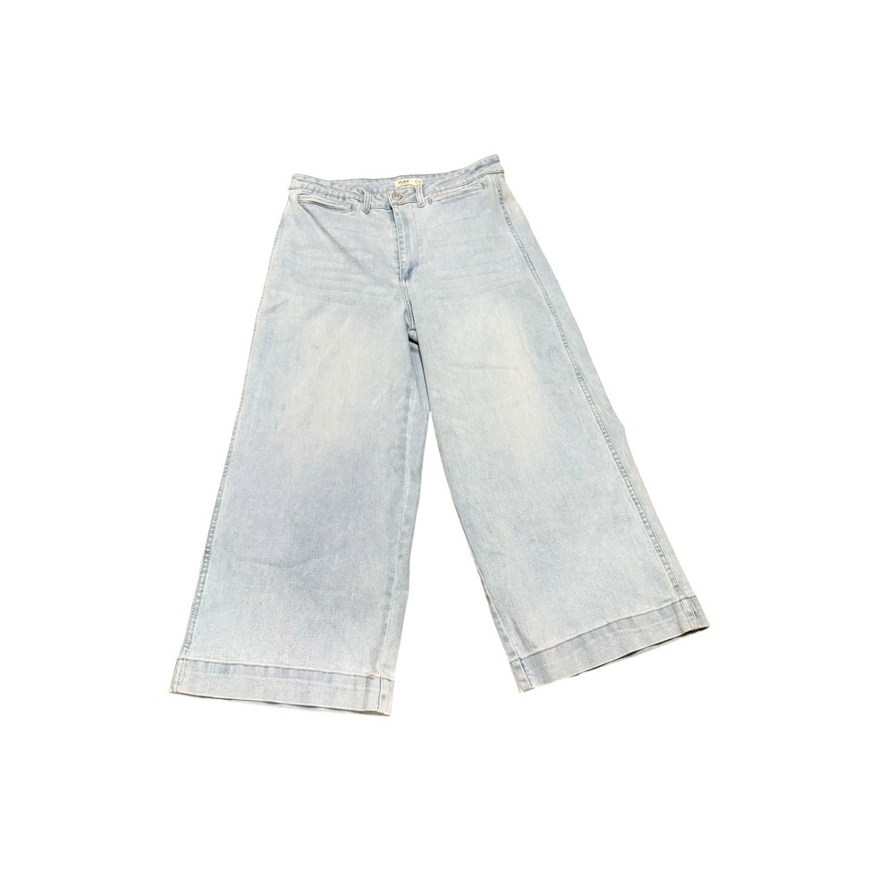 OAT Size 10/30 New York Women Light Wash Wide Leg Cropped Jeans Style 1042-CATJ